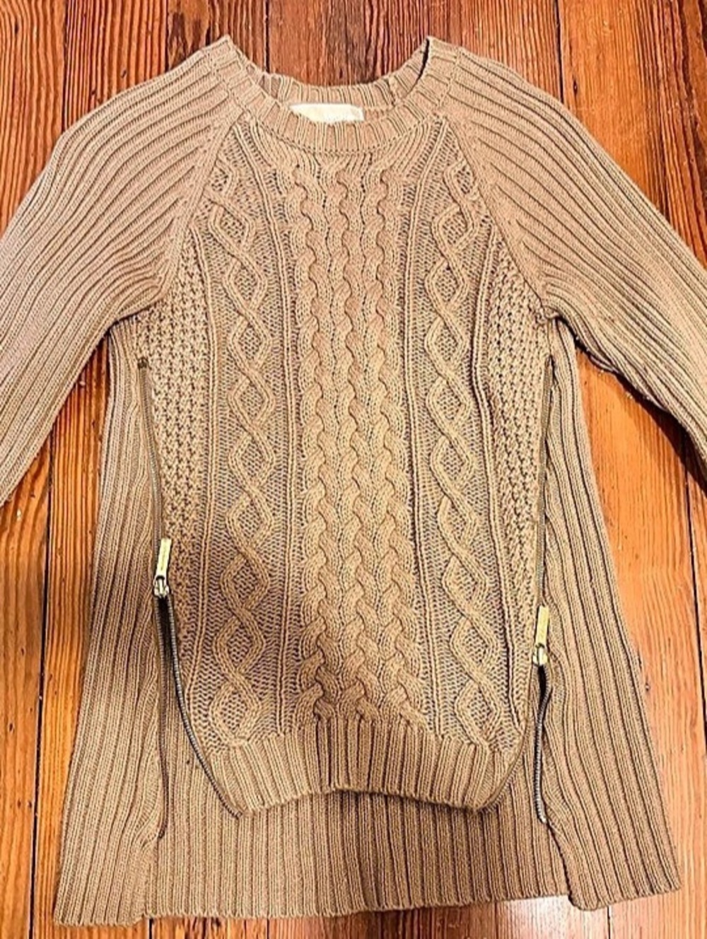 Michael Kors Cable Knit Zip Detail Sweater Size XS